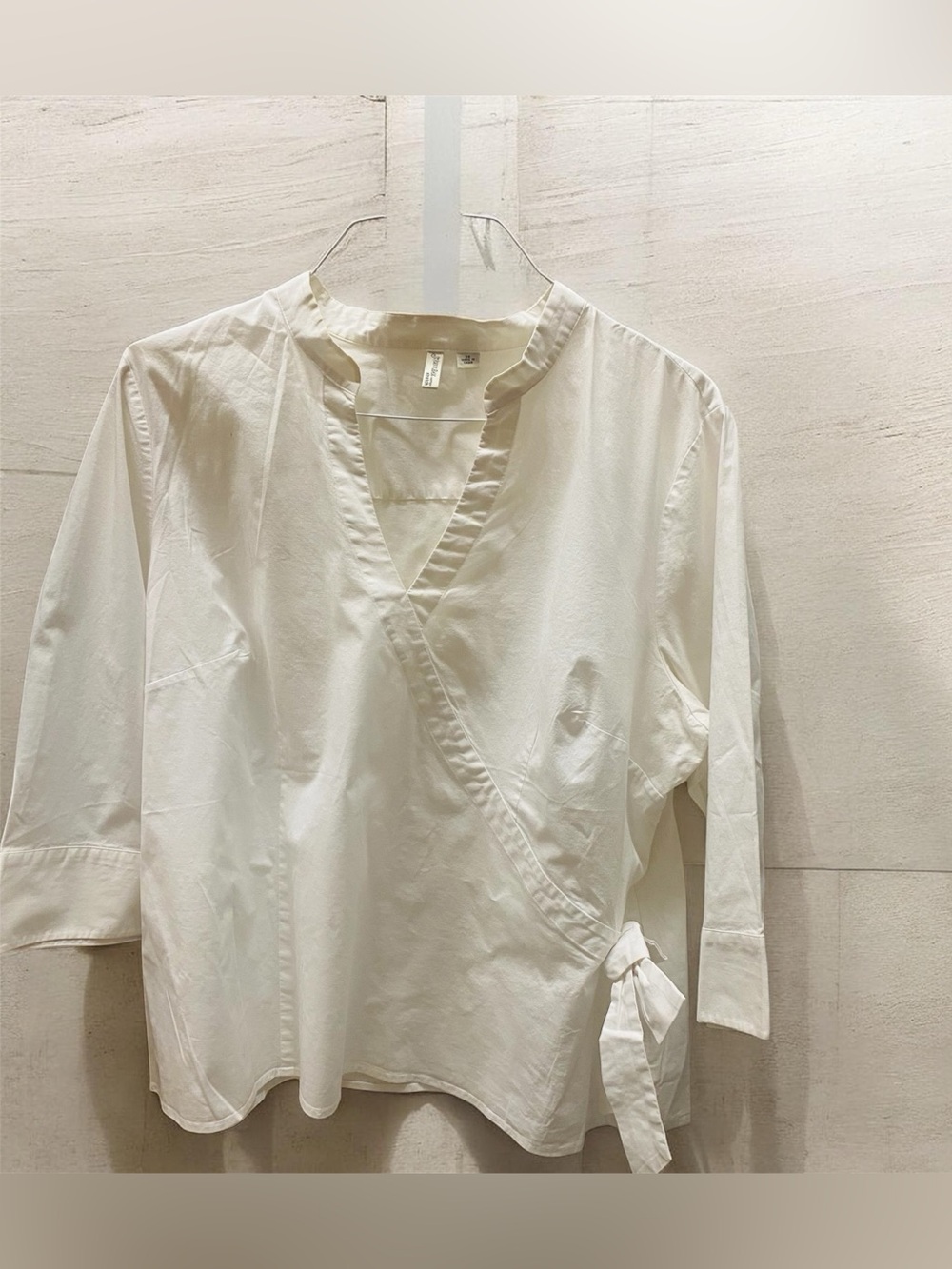 St. John’s Bay Women's White Wrap-Style Tie Blouse 3x